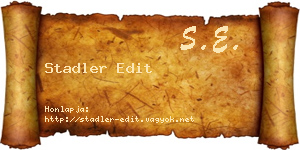 Stadler Edit névjegykártya